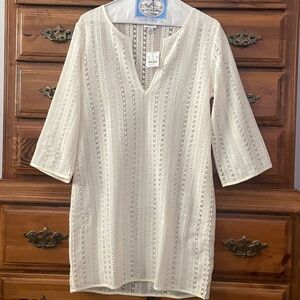 J Crew Factory Crochet Cover-Up in Ivory size XS